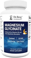 Dr. Berg Magnesium Glycinate with Vitamin D B6  Zinc for Stress Relief 150 ct