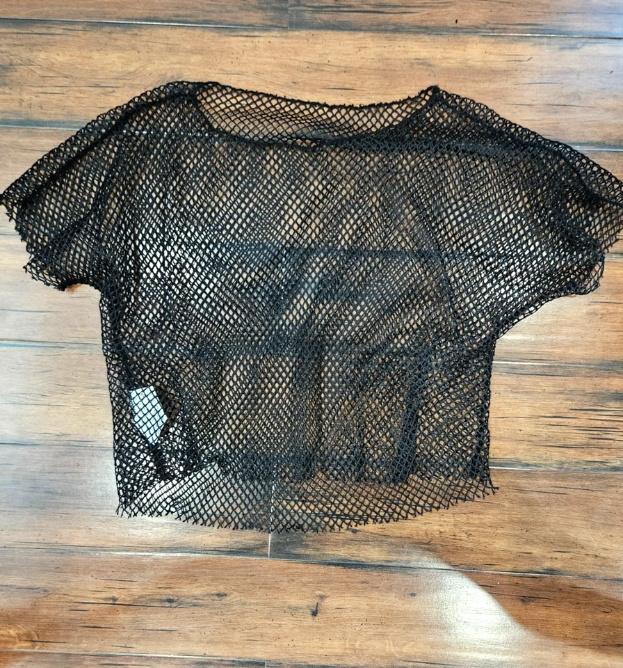 Accesorio Disfraz Halloween Adulto Top Malla Negra Años 80 - Talla Única, Edad 14+ Foto 2 de 3