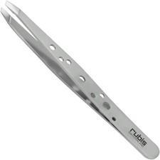 Rubis Hole Pattern Classic Stainless Steel Slanted Tweezers For Precise Eyebrows