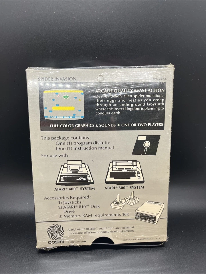 Cosmi Spider Invasion Game Atari 400, 800, Commodore Vic 20, TI 99 4/A - Image 2 of 4