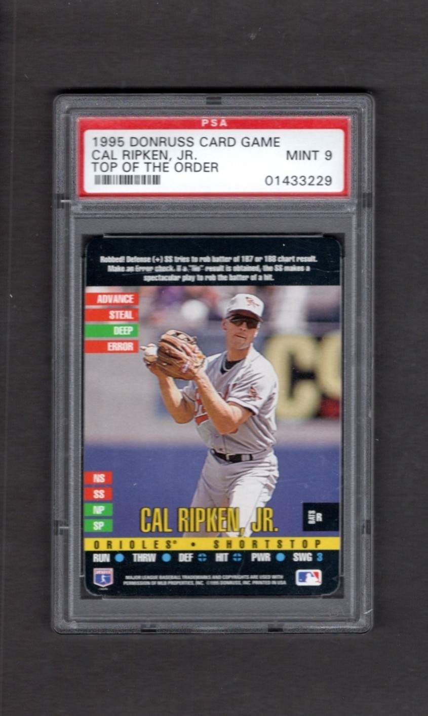 1995 Donruss Card Game Top of the Order Cal Ripken Jr PSA 9 Orioles HOF