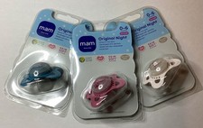 NEW 25X MAM ORIGINAL NIGHT 0-6 MONTHS SILICONE PACIFIERS- ASSORTED COLORS SEALED