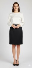 Armani Collezioni Antinea Pencil Skirt Women  s 12 Black Stretch Wool Work Office
