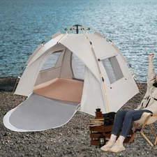 Instant Pop-Up Camping Tent  2-3 Person Camping Tent with Mesh Deisgn UPF 50+