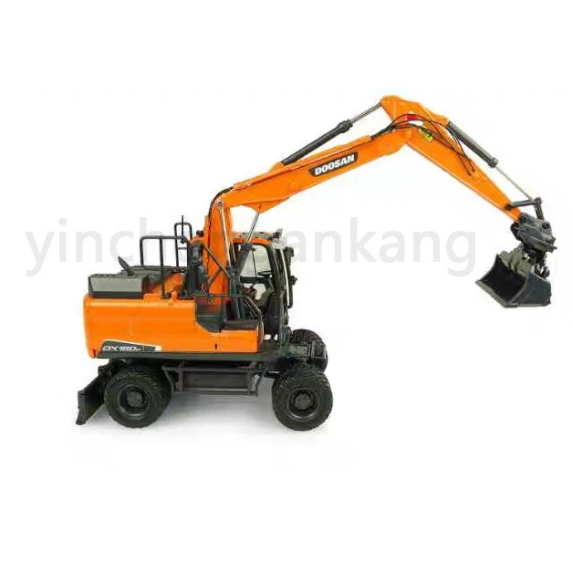 Doosan DX160W Wheeled Excavator - UH IMC 1:50 Scale Diecast Model #UH8134 New - Image 3 of 4