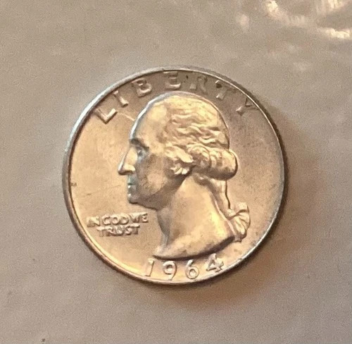 1964 Washington quarter 90% circulated good