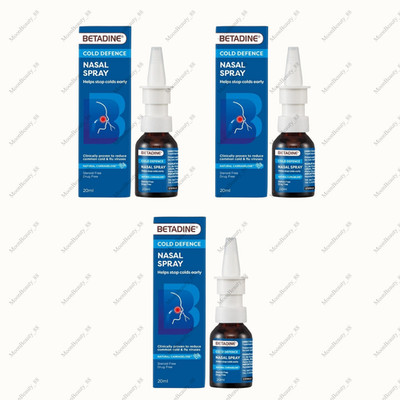 3 qty Betadine 20ml Cold Defence Nasal Spray for Adults Stop Colds Fast
