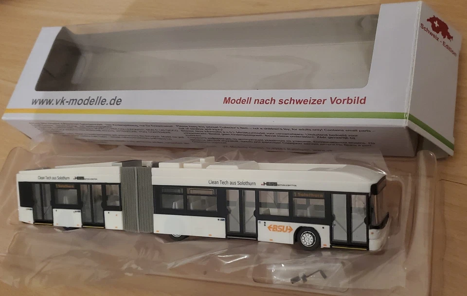 VK Kornberger H0  1:87 Elektrobus Stadtbus BSU Hybrid Hess RBS Solothurn OVP - Bild 2 von 2