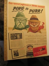 newspaper ad 1939 TRITON motor oil can Union D.C. Mulholland Portland ping purr