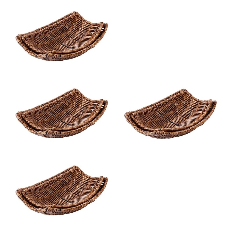 8 PCs Snack Aufbewahrungskorb Dekorative Obstkorb Haushalt gefälschter Rattan