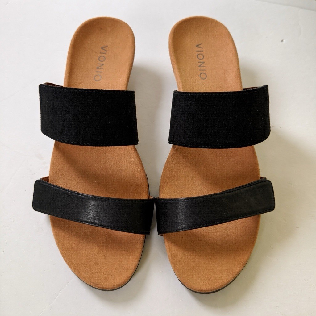 Vionic Black Double Strap Slide Sandals Women’s S… - image 1