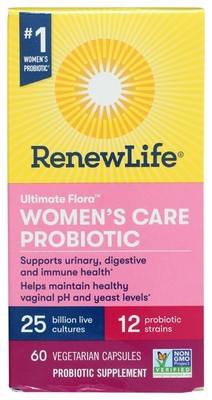 Renew Life Women's Probiotic Capsules, Supports pH 60 Count (Pack of 1), Blue
