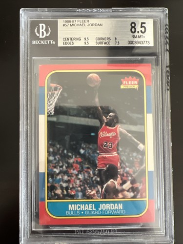 MICHAEL JORDAN 1986-87 FLEER #57 ROOKIE RC BGS 8.5 (2 - 9.5 & 9 Subgrades)