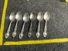 VINTAGE (6) STERLING SILVER WALLACE DEMITASSE SPOON VIOLET PATTERN  2.13 OUNCES