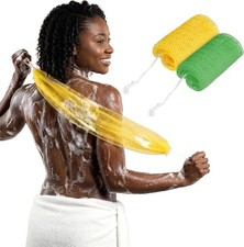 African Net Sponge Authentic, 2 Pack Exfoliating Bath Sponge for Shower, Long