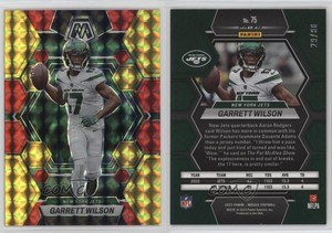 2023 Panini Mosaic Choice Fusion Red & Yellow Prizm /80 Garrett Wilson #75