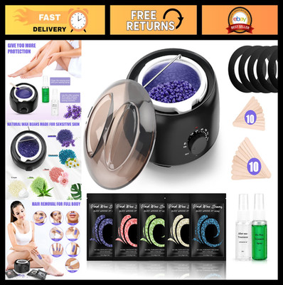 Waxing Kit with Wax Warmer & 14oz Hard Wax Beans - Full Body, Face, Bikini, Braz