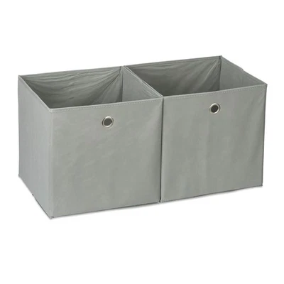 Boîte de rangement en tissu corbeille pliable 9 L gris boîte de rangement carrée - Photo 1/4