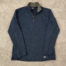 Eddie Bauer 1/4 Zip Sweater Mens Medium Blue Long Sleeve Fleece Pullover
