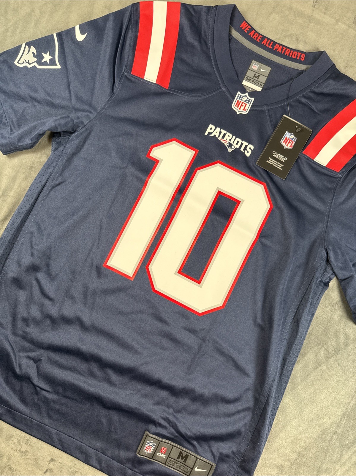 New England Patriots Authentic Nike Navy Blue Mac Jones Jersey Size Medium *New*