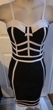 Venus Black White Bandage Dress S