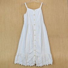 Old Navy Dress Womens Large White Eyelet Sundress Midi Boho Cottage Feminine