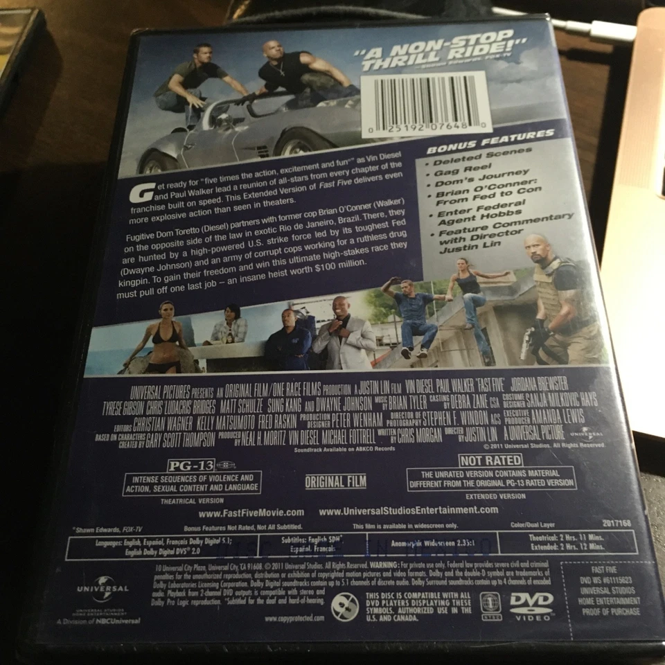 Fast Five Extended Edition 2 Versions Extended and Theatrical-New Sealed - Image 2 of 2