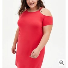 Torrid Super Soft Cold Shoulder T- Shirt Dress NWT Size 00 MSRP $65.50