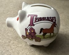 Vintage I Love Tennessee Porcelain Pig Piggy Bank with Heart Eyes and Nose