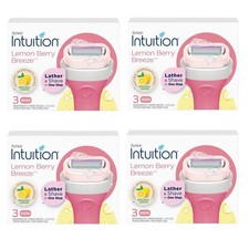 Schick Intuition Lemon Renewing Moisture Women Razor Refill Cartridges, New Vers