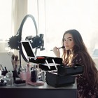 Byootique Makeup Train Case Cosmetic Organizer w/ Mirror Artist Rococo Midnight — photo 3