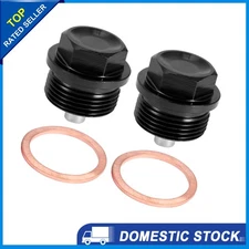 2 Set M24x1.5 Oil Drain Plug Aluminum Alloy with 2 Washer Car Black New