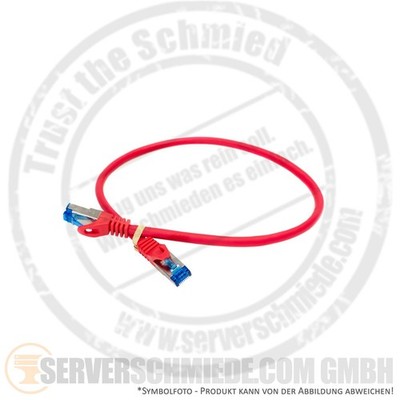 0,50m Cat.6a 2x RJ-45 LAN Network cable Kabel Patchkabel S/FTP red