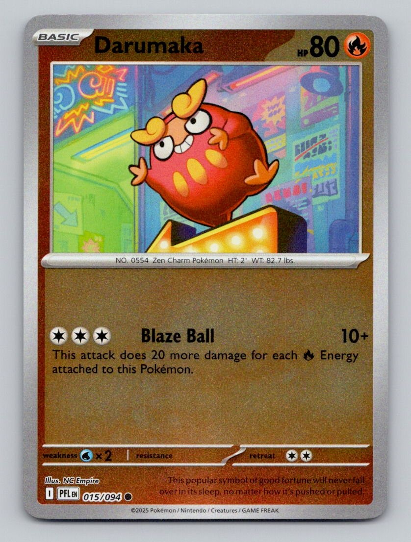 Reverse Holo Darumaka 015/094 Common Phantasmal Flames Pokemon