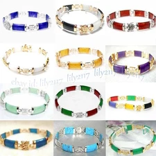 Stunning Natural Jade Bracelet Fortune Women Lucky Bangle Gemstone Jewelry Gifts