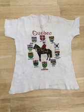 Vintage 50s 60s Quebec Canada Souvenir Destination Graphic T Shirt Kids Youth