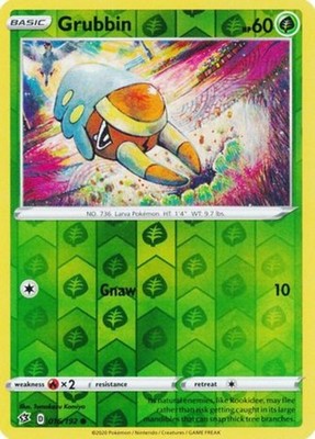 Grubbin - 016/192 - Common - Reverse Holo - Damaged