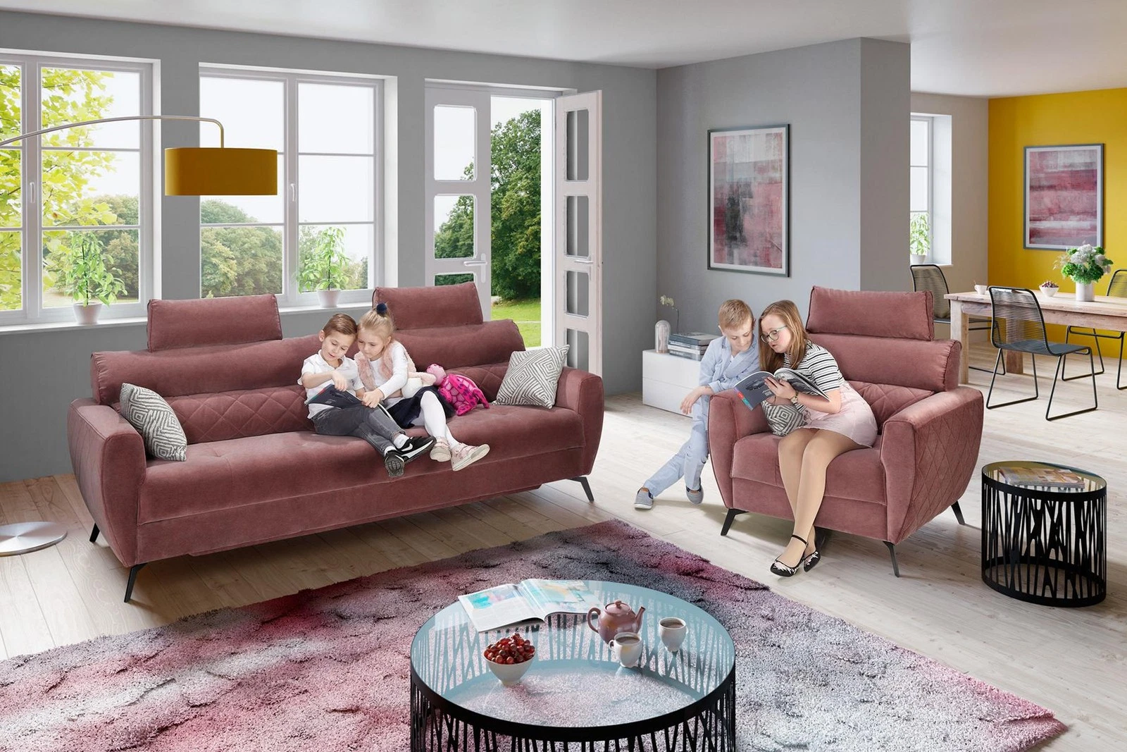 Leather Design Couch Upholstered Seat 2+1 Sofa Sets Faux Leather Set Set New