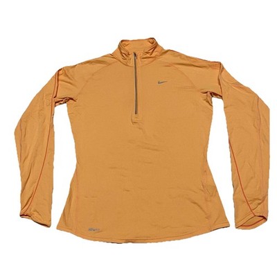 Nike Dri Fit Element 1/4 Running Top Orange Size Medium