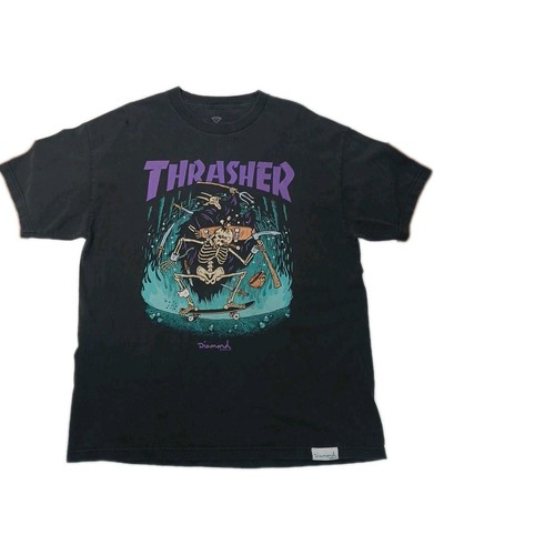 Vintage Thrasher Hell-Ride T-Shirt Men Size XL Diamond Supply Co. Skateboarding