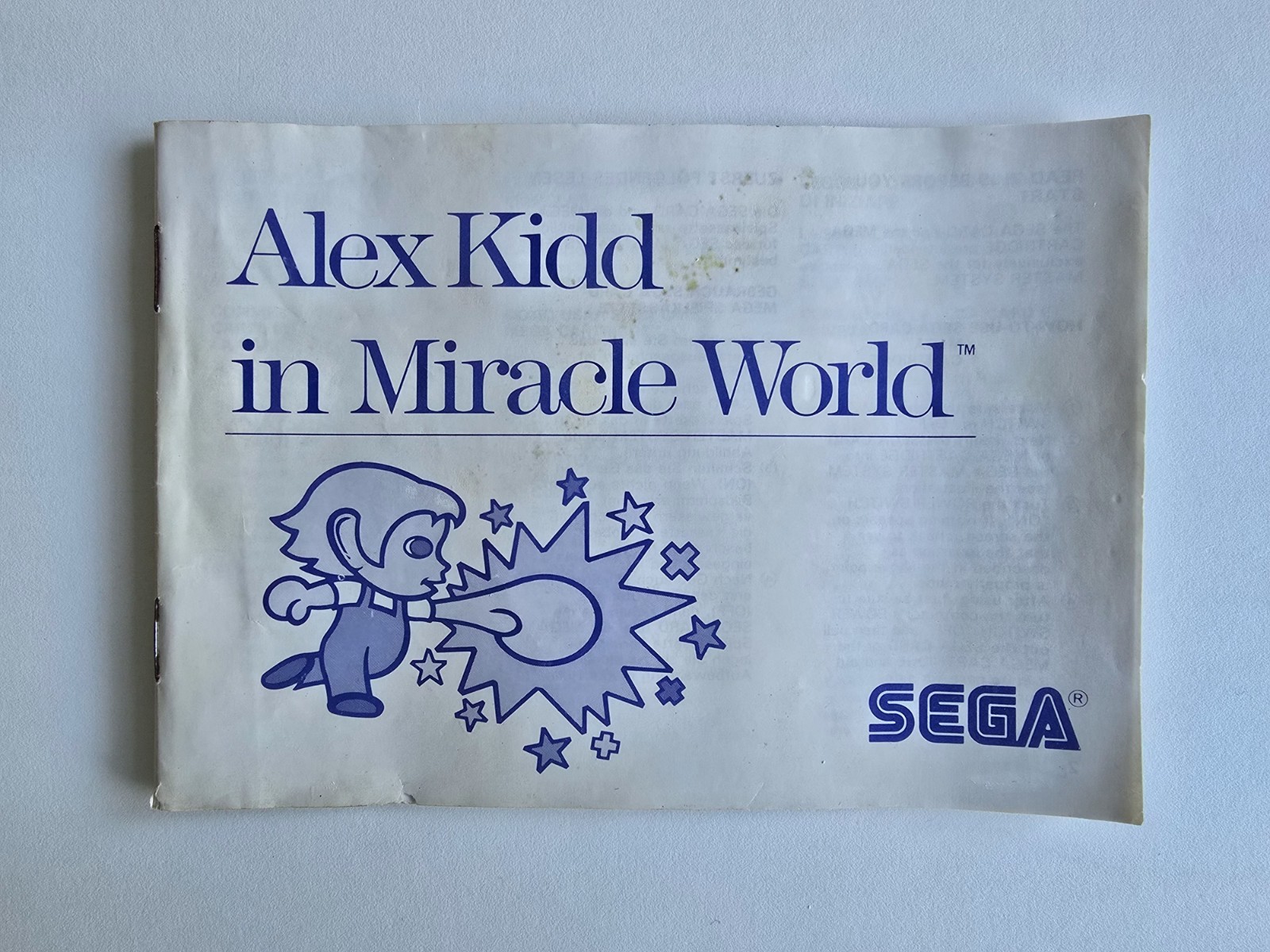 Alex Kidd in Miracle World 🇪🇺 Sega Master System ( MANUAL ONLY )