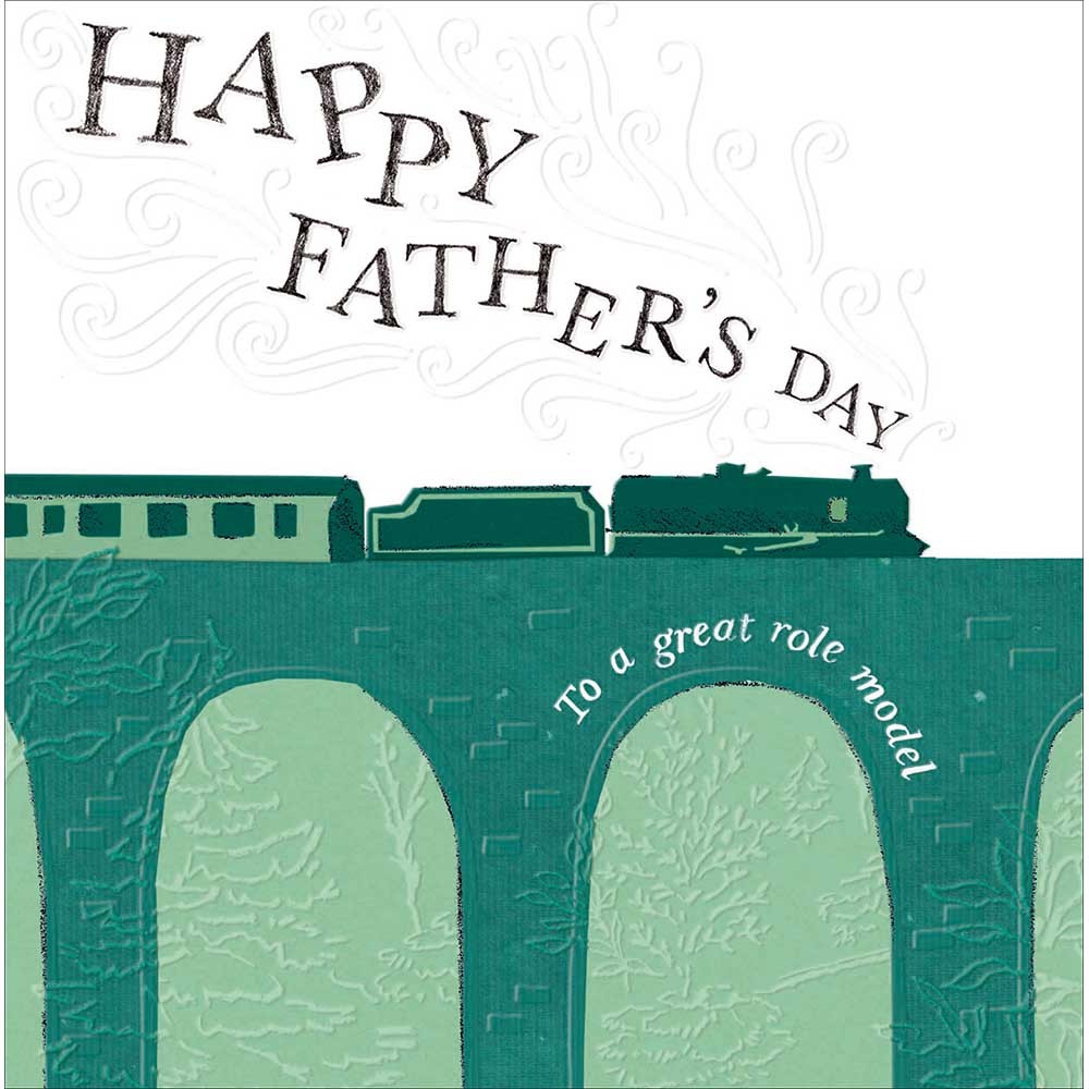 Fathers Day Card Steam Train On Bridge