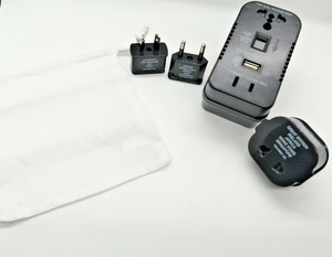 Travel Smart Conair Voltage Converter Adapter Set USB Charging 150 Countries