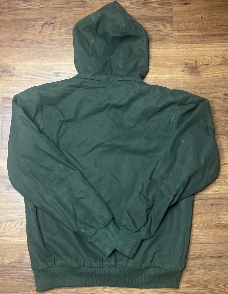 De Colección Chaqueta Wolverine Para Hombres Mediana Forrada Lona Con Capucha Cremallera Verde Y2K Chaqueta de Trabajo  Foto 4 de 4