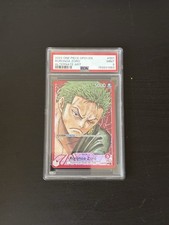Tarjeta de arte antiguo One Piece Roronoa Zoro OP01-001 Leader Romance Dawn PSA 9