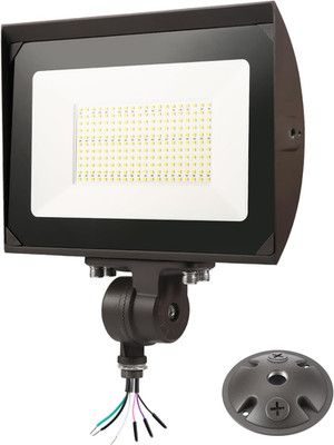 150W Outdoor LED Flood Light with Plate, 5000K Daylight 21000LM 100-277V, UL/DLC