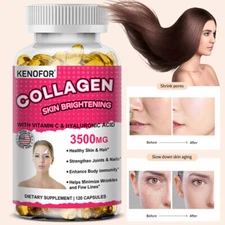 Collagen Skin Brightening Dietary Supplement with Hyaluronic Acid 120 Capsules