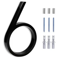House Numbers for Outside Black 5 Inch Metal Modern Floating House Number Gar...