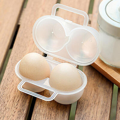 2 Grid Eggs Container Portable Carrier Camping Egg Tray Box Storage Holder
