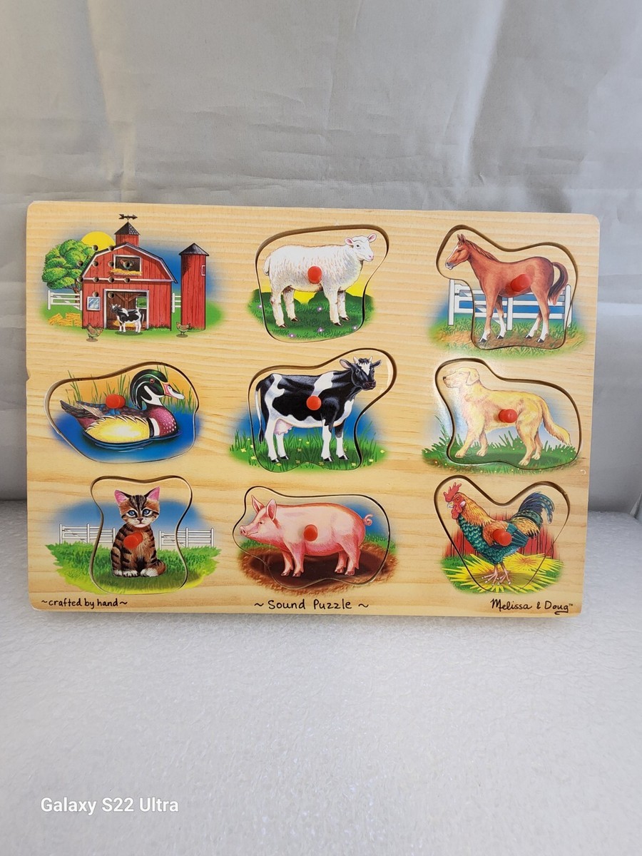 Melissa and Doug Farm Animals Peg Puzzle Sound Puzzle #268 Works